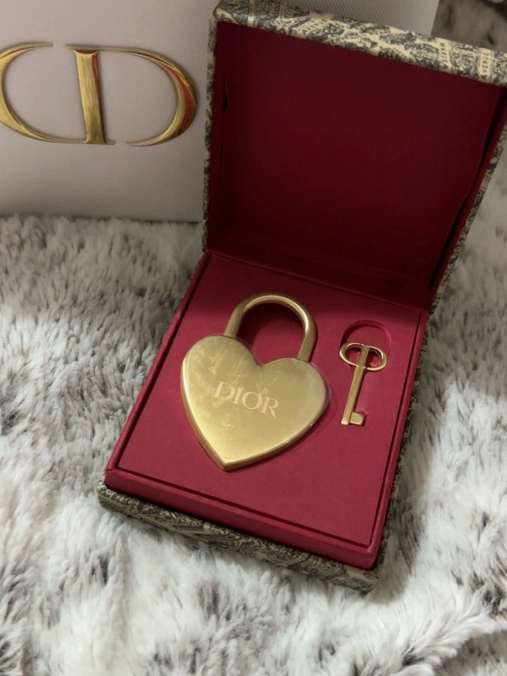 Dior gold -tone Heart Lock and Key -VIP 2023 Authentic from Dior